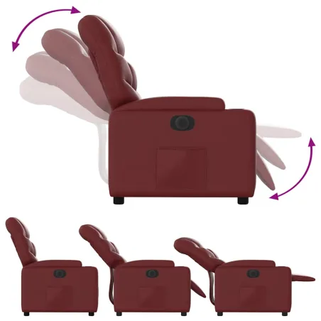 Fauteuil inclinable électrique Rouge bordeaux Similicuir