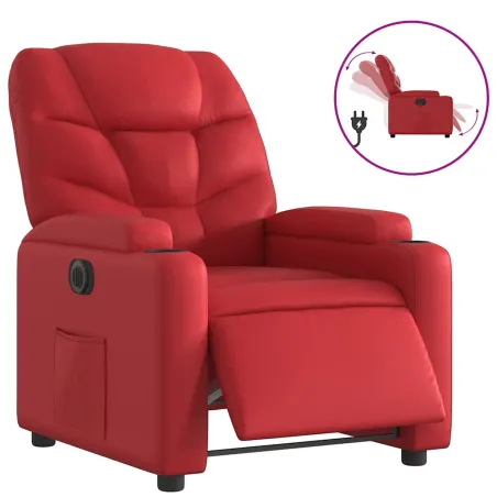 Fauteuil inclinable électrique Rouge Similicuir