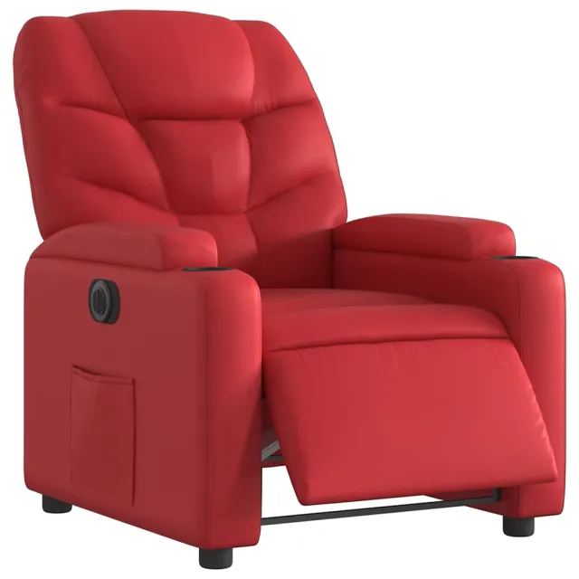 Fauteuil inclinable électrique Rouge Similicuir