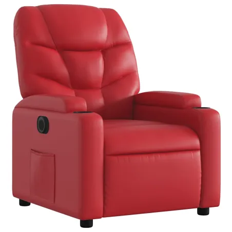 Fauteuil inclinable électrique Rouge Similicuir