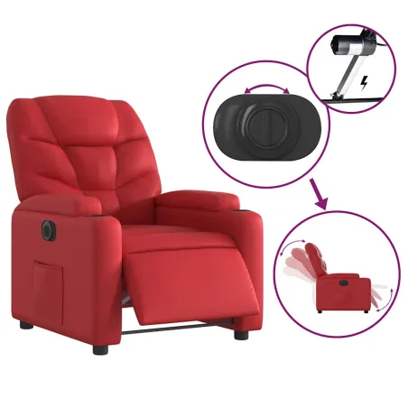 Fauteuil inclinable électrique Rouge Similicuir