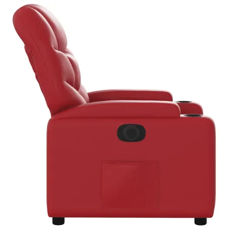 Fauteuil inclinable électrique Rouge Similicuir