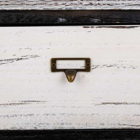 Cassettiera Alexandra House Living Bianco Nero Legno di paulownia 29 x