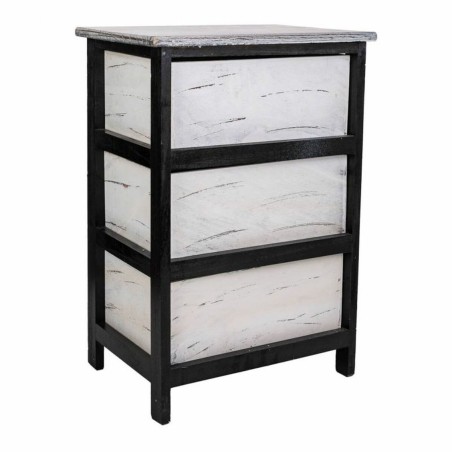 Ladenkast Alexandra House Living Wit Zwart Paulownia hout 29 x 58 x 40