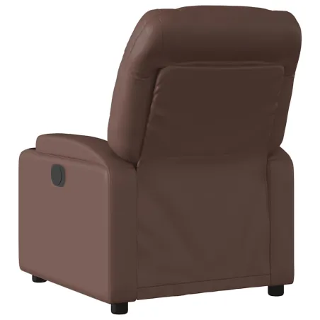 Fauteuil de massage inclinable électrique marron similicuir