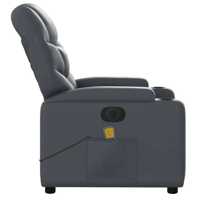Fauteuil de massage inclinable électrique gris similicuir