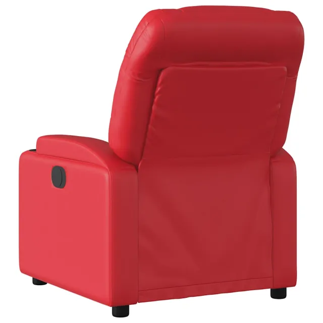 Fauteuil de massage inclinable électrique rouge similicuir