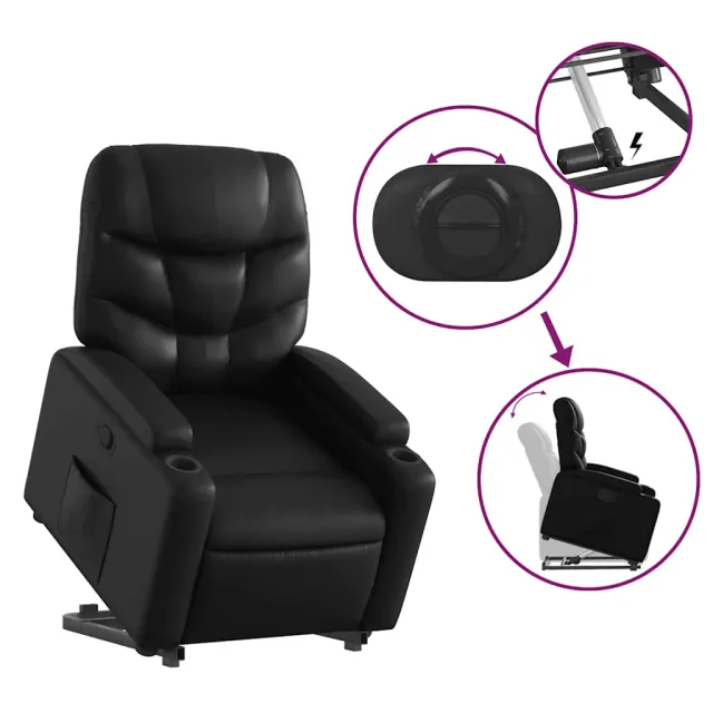 Fauteuil inclinable Noir Similicuir