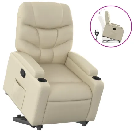 Fauteuil inclinable Crème Similicuir 2