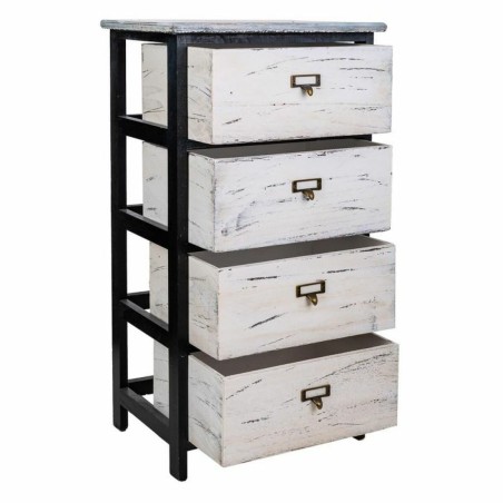 Ladenkast Alexandra House Living Wit Zwart Paulownia hout 29 x 73 x 40