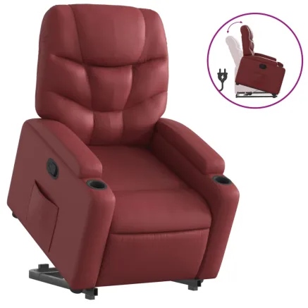Fauteuil inclinable Rouge bordeaux Similicuir 2