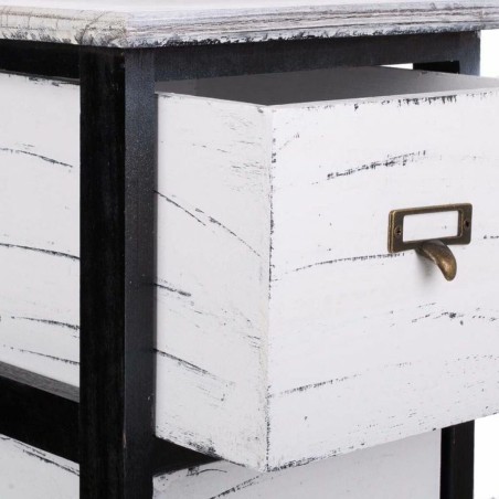 Cajonera Alexandra House Living Blanco Negro Madera de Paulonia 32 x 6
