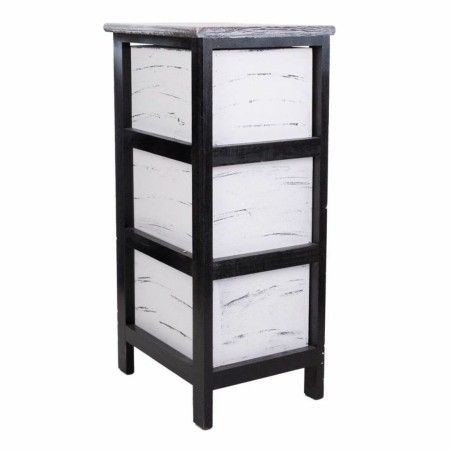 Cajonera Alexandra House Living Blanco Negro Madera de Paulonia 32 x 6