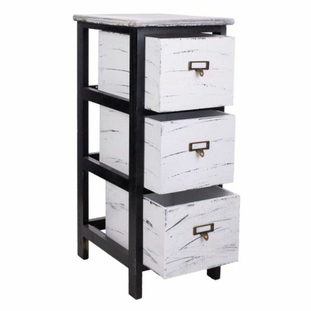 Chest of drawers Alexandra House Living White Black Paolownia wood 32