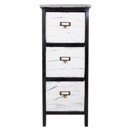 Cajonera Alexandra House Living Blanco Negro Madera de Paulonia 32 x 6