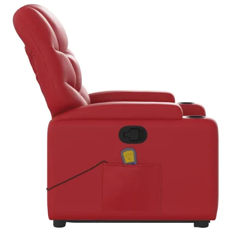 Fauteuil inclinable de massage Rouge Similicuir