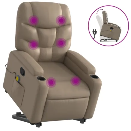 Fauteuil inclinable de massage Cappuccino Similicuir 2