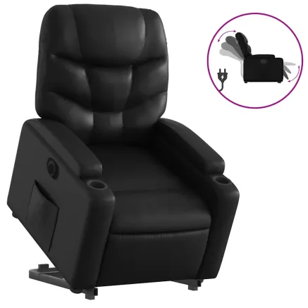 Fauteuil inclinable électrique noir similicuir 2