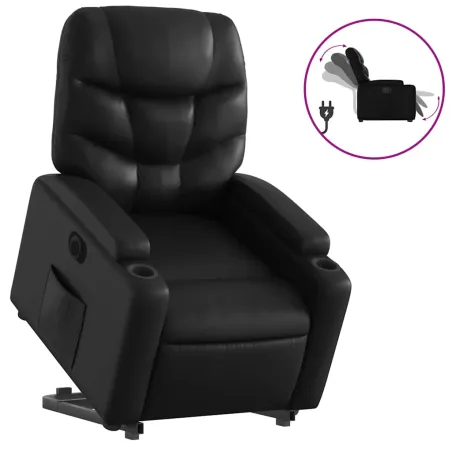 Fauteuil inclinable électrique noir similicuir