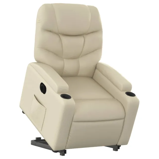 Fauteuil inclinable électrique crème similicuir