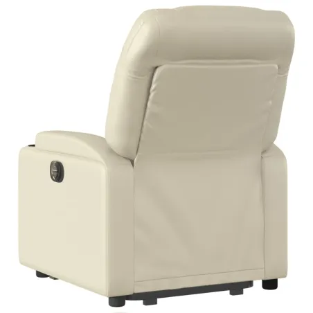 Fauteuil inclinable électrique crème similicuir