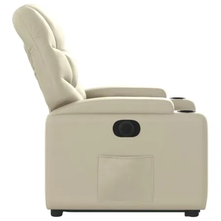 Fauteuil inclinable électrique crème similicuir