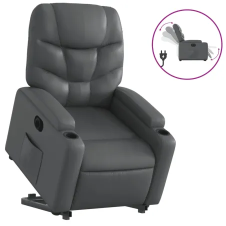 Fauteuil inclinable électrique gris similicuir