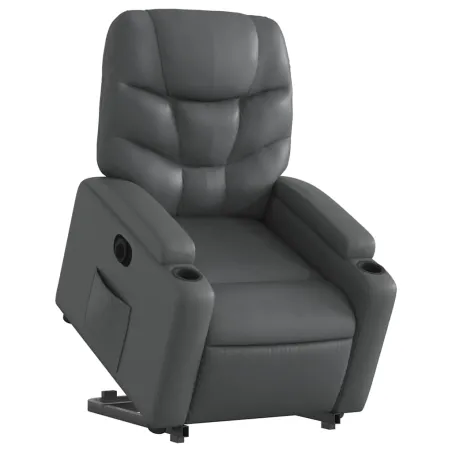 Fauteuil inclinable électrique gris similicuir