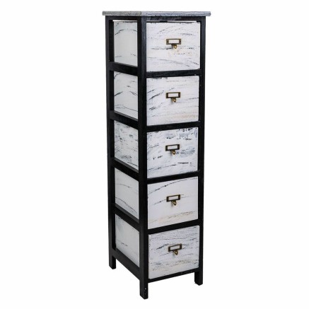 Ladenkast Alexandra House Living Wit Zwart Paulownia hout 32 x 98 x 26