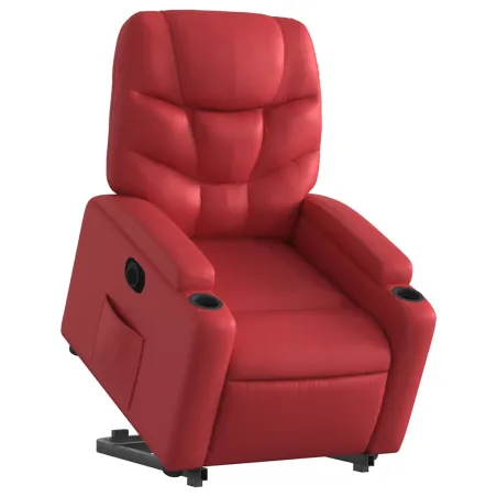Fauteuil inclinable électrique rouge similicuir
