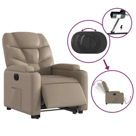 Fauteuil inclinable électrique cappuccino similicuir