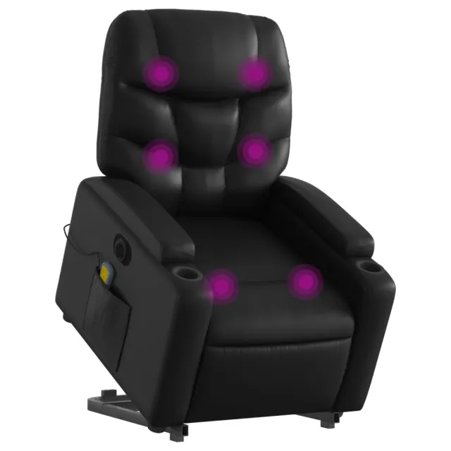 Fauteuil inclinable de massage électrique noir similicuir