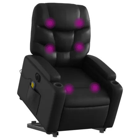 Fauteuil inclinable de massage électrique noir similicuir