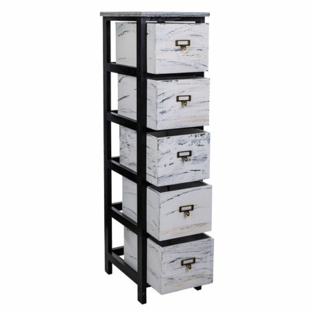 Chest of drawers Alexandra House Living White Black Paolownia wood 32