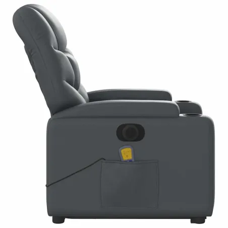 Fauteuil inclinable de massage électrique gris similicuir