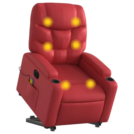 Fauteuil inclinable de massage électrique rouge similicuir