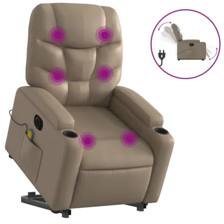 Fauteuil inclinable de massage électrique cappuccino similicuir 2