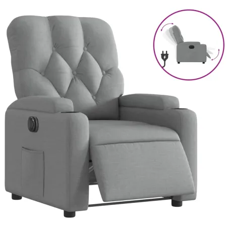 Fauteuil inclinable électrique Gris clair Tissu