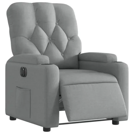 Fauteuil inclinable électrique Gris clair Tissu