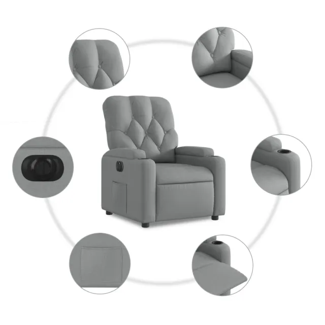 Fauteuil inclinable électrique Gris clair Tissu