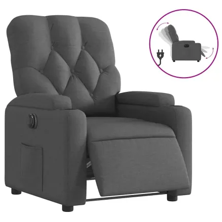 Fauteuil inclinable électrique Gris foncé Tissu 2