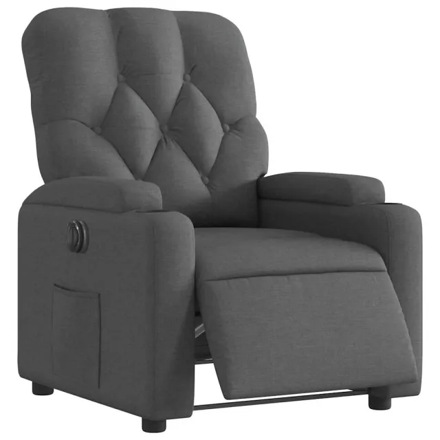 Fauteuil inclinable électrique Gris foncé Tissu