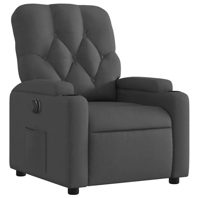 Fauteuil inclinable électrique Gris foncé Tissu