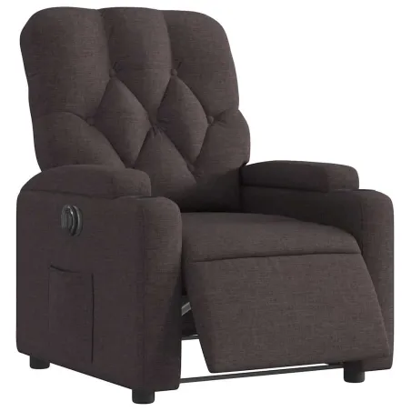 Fauteuil inclinable électrique Marron foncé Tissu