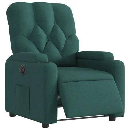 Fauteuil inclinable électrique Vert foncé Tissu
