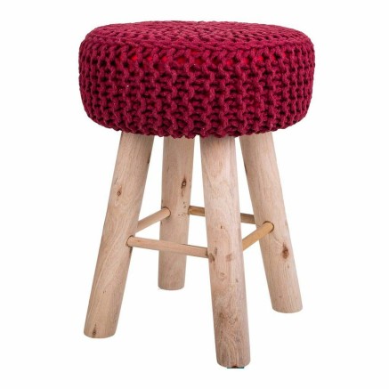 Stool Alexandra House Living Burgundy Bamboo Sponge MDF Wood 32 x 44 x