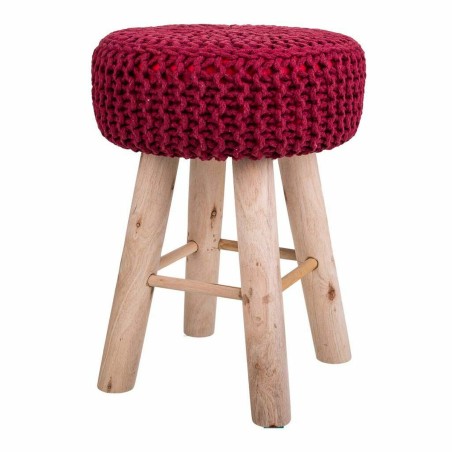 Hocker Alexandra House Living Burgunderrot Bambus Schwamm Holz MDF 32