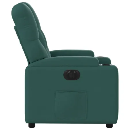 Fauteuil inclinable électrique Vert foncé Tissu