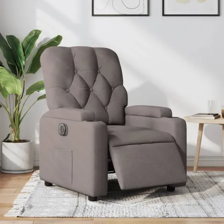 Fauteuil inclinable électrique Taupe Tissu
