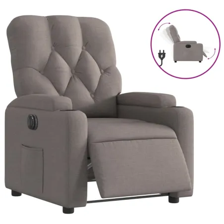 Fauteuil inclinable électrique Taupe Tissu